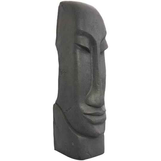 31" Black Tall Distressed Totem Face Sculpture